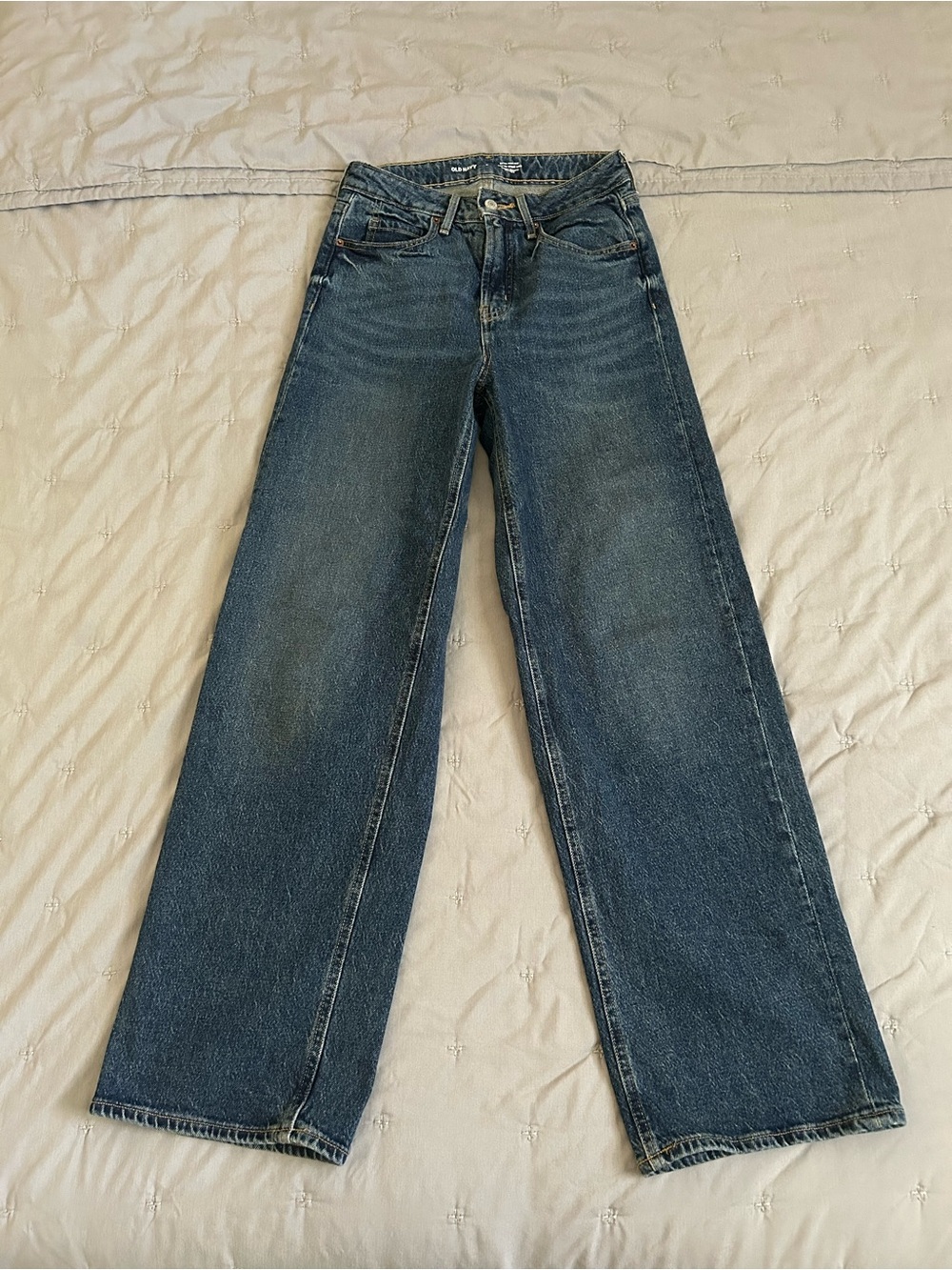 Old Navy Extra High-Rise Sky-Hi Wide Leg Jeans - Dark Blue